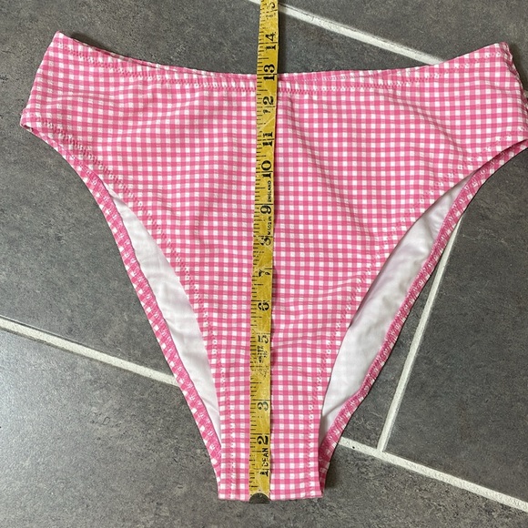 Victoria’s Secret Pink Gingham High Waisted Cheeky Bikini Bottom size Large - Picture 4 of 8